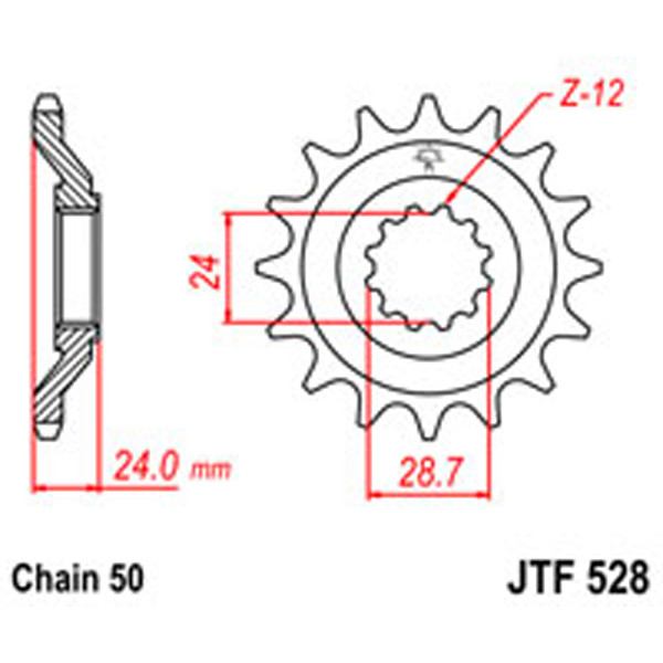 JT JT Gear Box Sprockets G/B 528/530-17T KAW